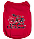Red dog shirt with Merry Christmas Gnomes holiday graphic