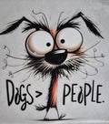 Dogs Greater Than People funny cartoon dog graphic tee