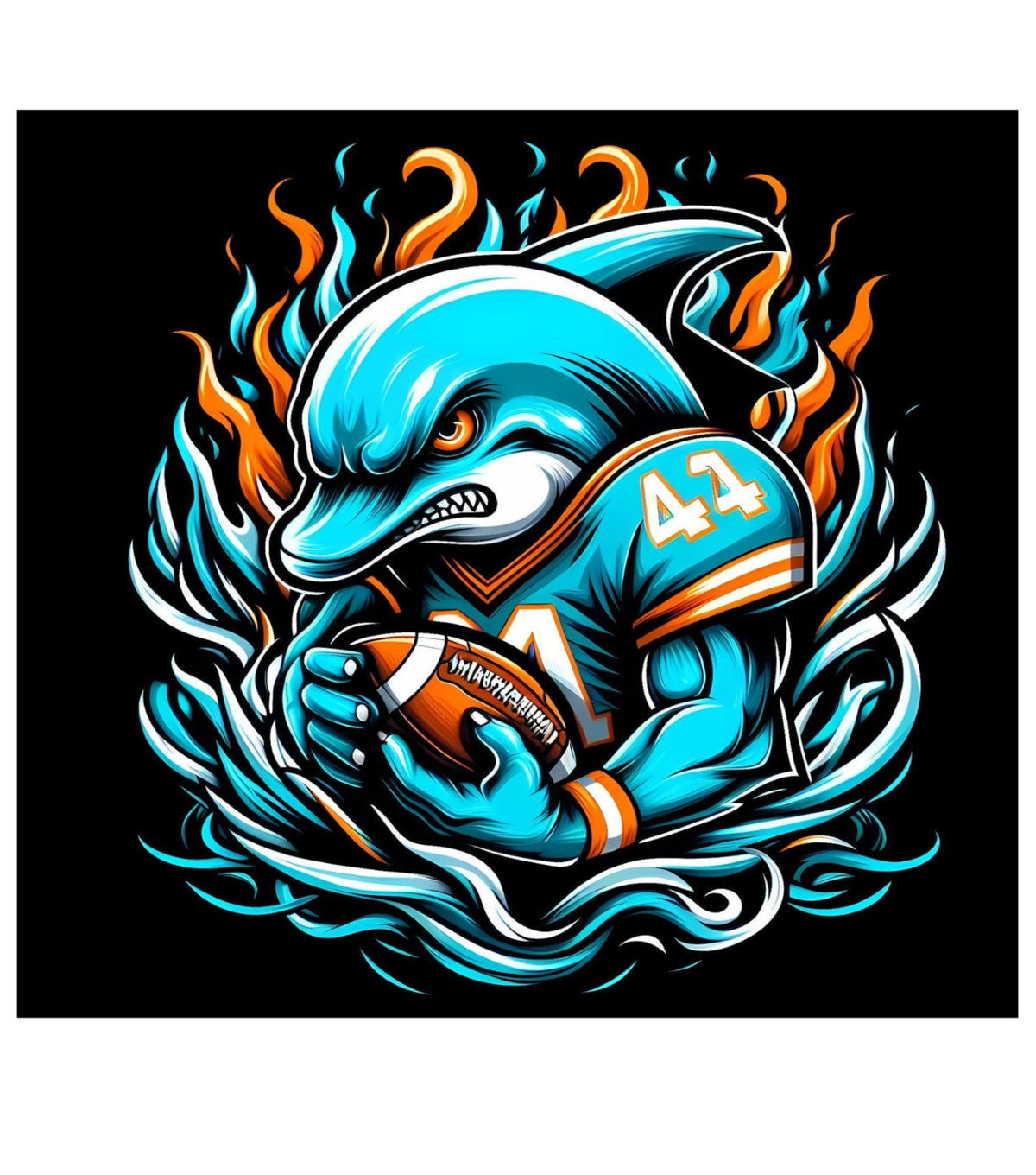 Fire Dolphins Graphic Tee