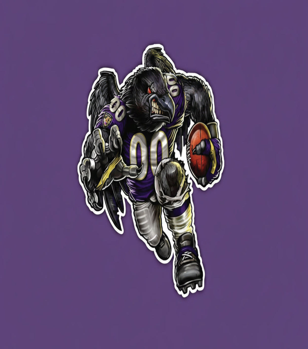Raven football warrior graphic tee design