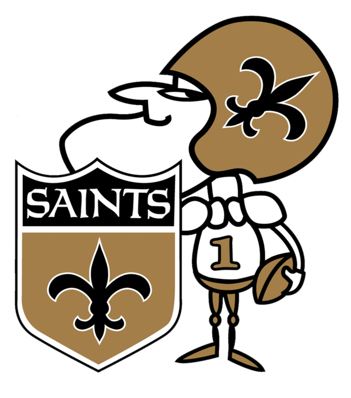 Retro saint football mascot graphic tee design